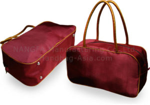 Maroon Taffeta Silk Shoulder Handbag