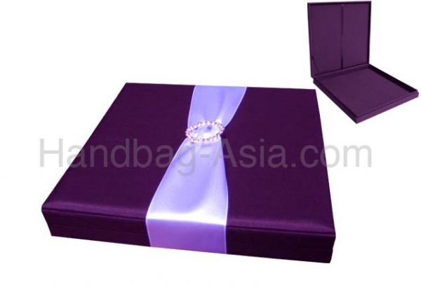 Purple boxed wedding invitation