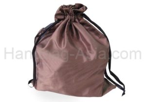 brown silk drawstring bags