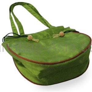Green silk evening bag