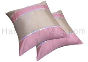 Silk cushion cover with sequences