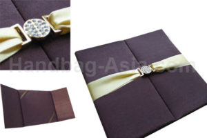 brown silk invitation for luxury invites