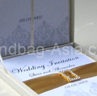 high end couture wedding invitation in a box