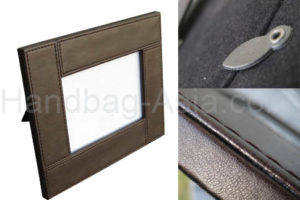 Brown leather picture frame