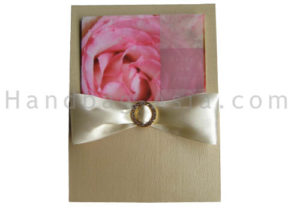 silk card holder with bow and buckle