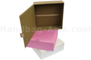 Large silk box with hinged lid and ribbon holder