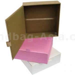 Large silk box with hinged lid and ribbon holder