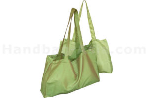 Large green silk shopping promotion bag