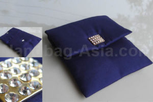 royal blue silk wedding pouch