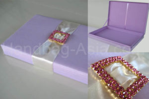 lavender color invitation box for wedding cards