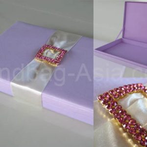 lavender color invitation box for wedding cards