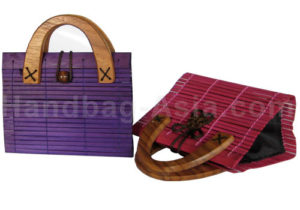 Thai bamboo bag with wooden handle
