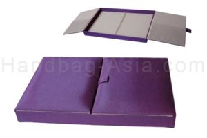 Purple silk box for wedding and invitation cards
