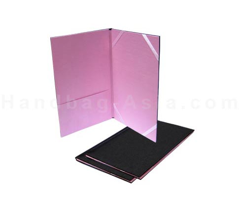 Black and pink silk pocket folder