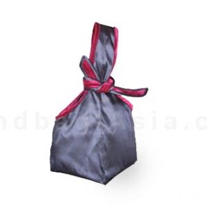 Japanese silk bag with grey silk