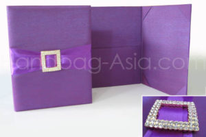 Purple pocket fold invitation