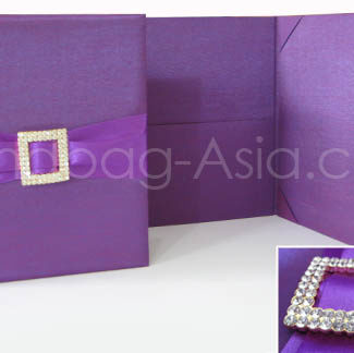 Purple pocket fold invitation