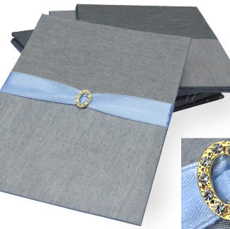Silver silk card with small embellishment