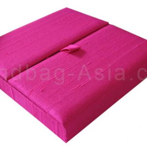 bright pink boxed silk invitation