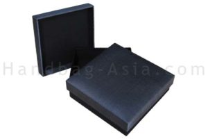 Charcoal grey silk box with black base