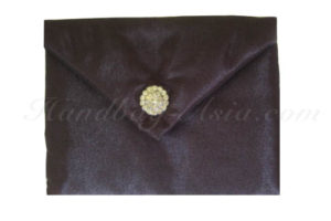 Black silk envelope with padding for wedding cards