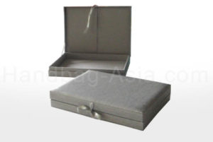 Silver wedding box for invitations with hinged lid