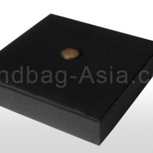 Plain black box for wedding cards covered in silk