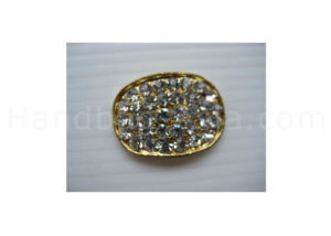 oval crystal button