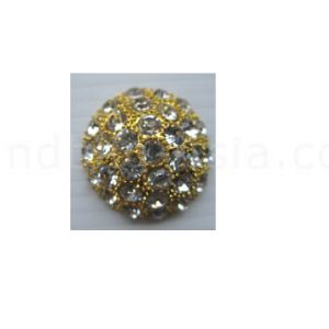 rhinestone button in gold with clear stones