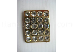 gold plated crystal button