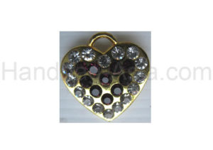 golden rhinestone heart hanger