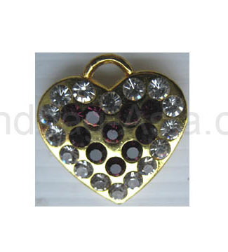 golden rhinestone heart hanger