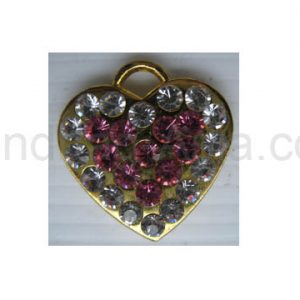 Gold plated rhinestone crystal heart