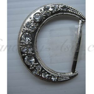 moon buckle with crystal in silver
