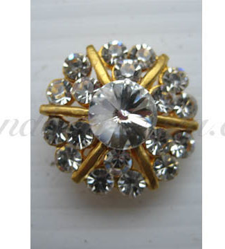 golden star rhinestone button