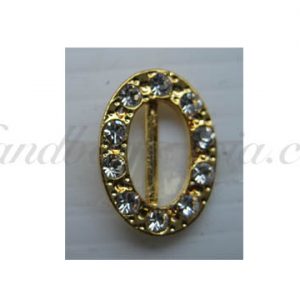 oval golden rhinestone buckle