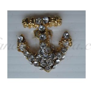 small anchor rhinestone brooch