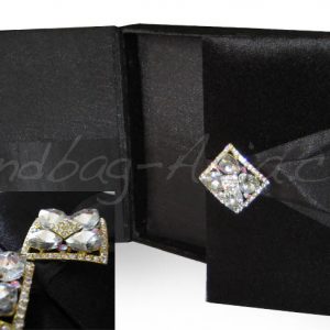 Luxury black velvet boxed wedding invitation