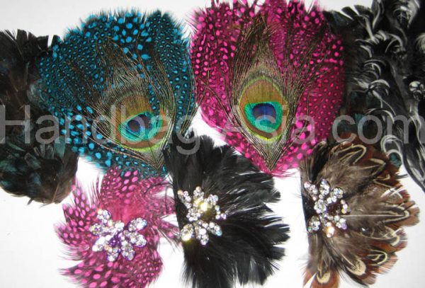 Peacock feather wedding embellishment