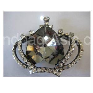 Large crystal crown brooch