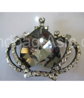 Large crystal crown brooch