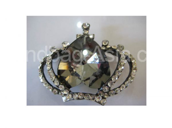 Large crystal crown brooch