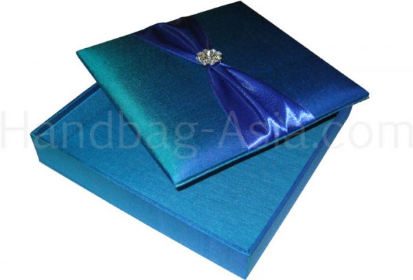Turquoise wedding invitation box