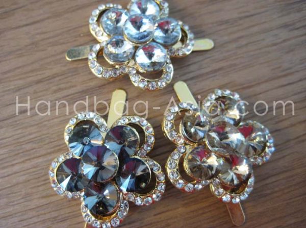 golden crystal brooch
