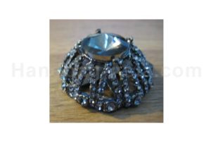black crown crystal brooch