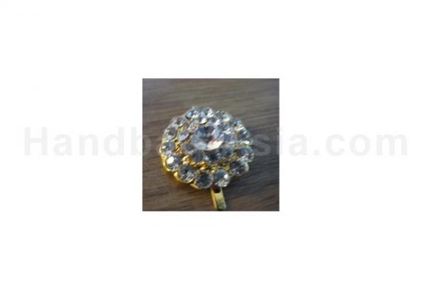 Small Golden Crystal Button