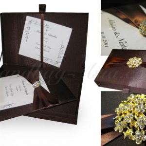 embellished chocolate color wedding box