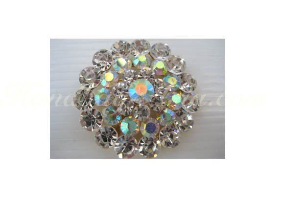 Round brooch with ab crystal