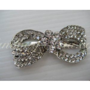 silver bow wedding embellishment