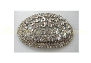 Large silver rhinestone wedding brooch